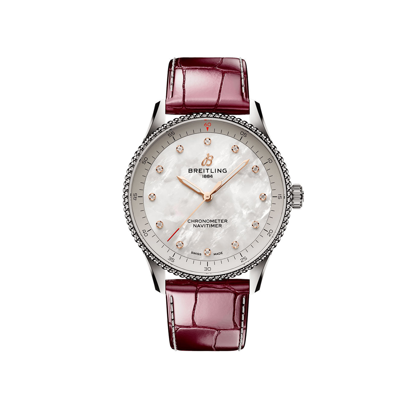 Breitling Navitimer 32, Stainless steel, Mother-of-pearl dial and 12 Diamonds, Ref# A77320E61A2P2, Unworn 2024