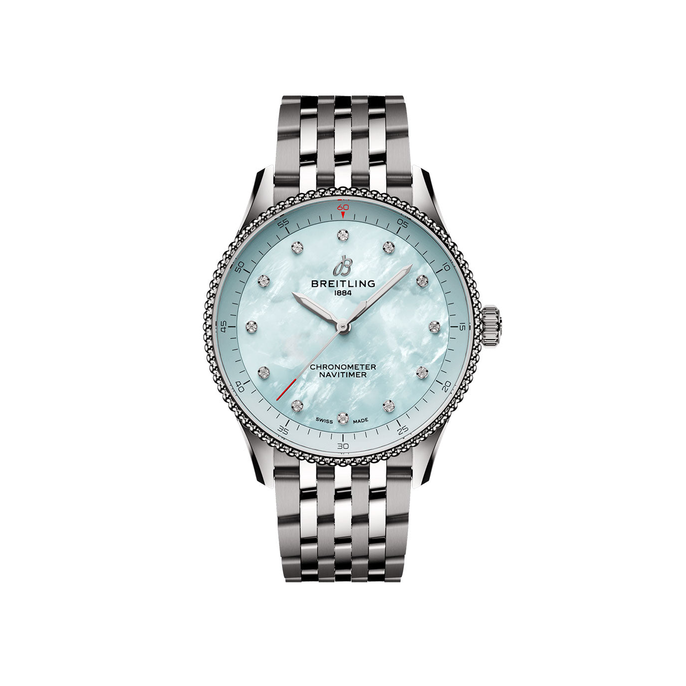 Breitling Navitimer 32, Stainless steel and 12 Diamonds, Ref# A77320171C1A1, Unworn 2024