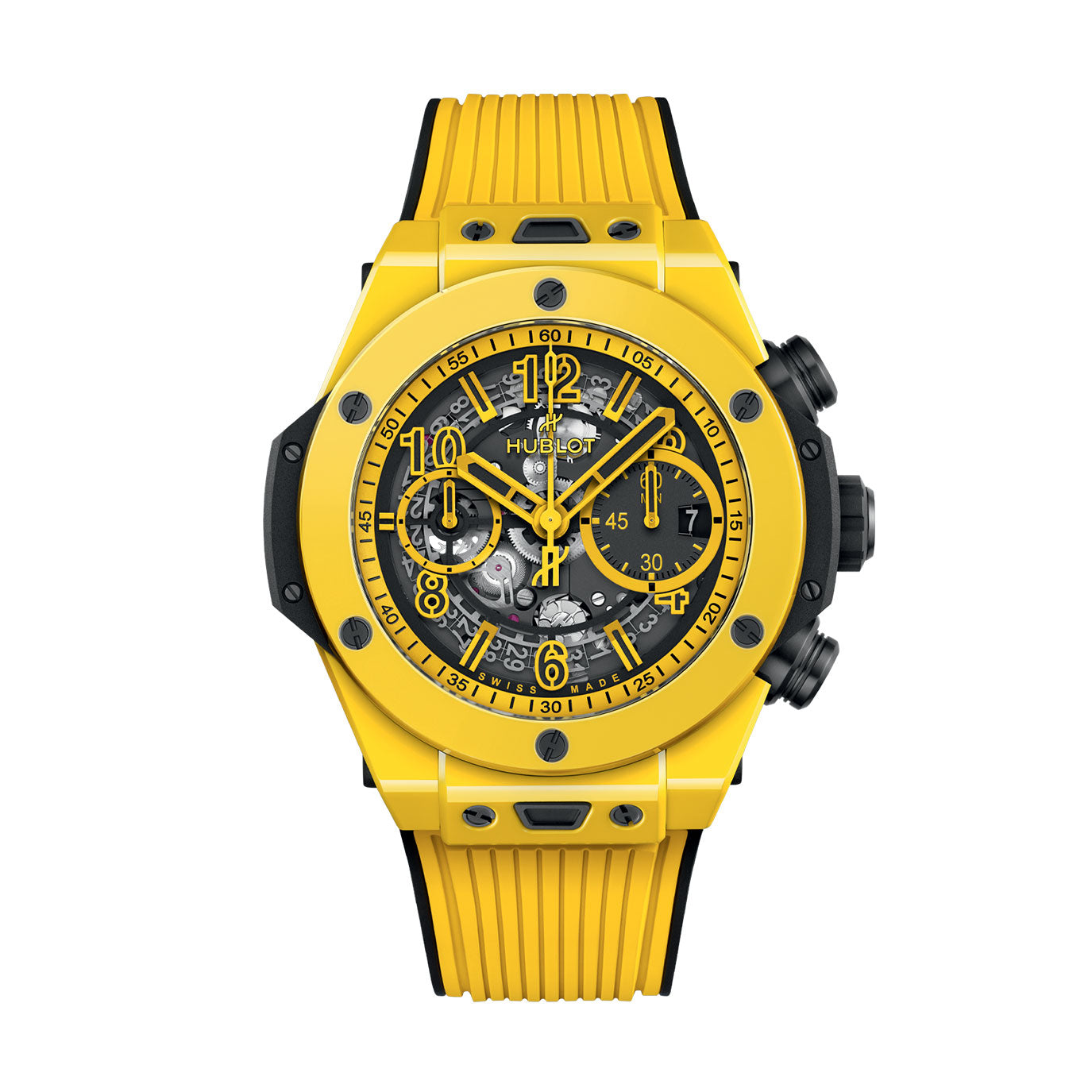 Unworn Hublot Big Bang Unico Yellow Magic 44, 421.CY.471Y.RX, box and papers