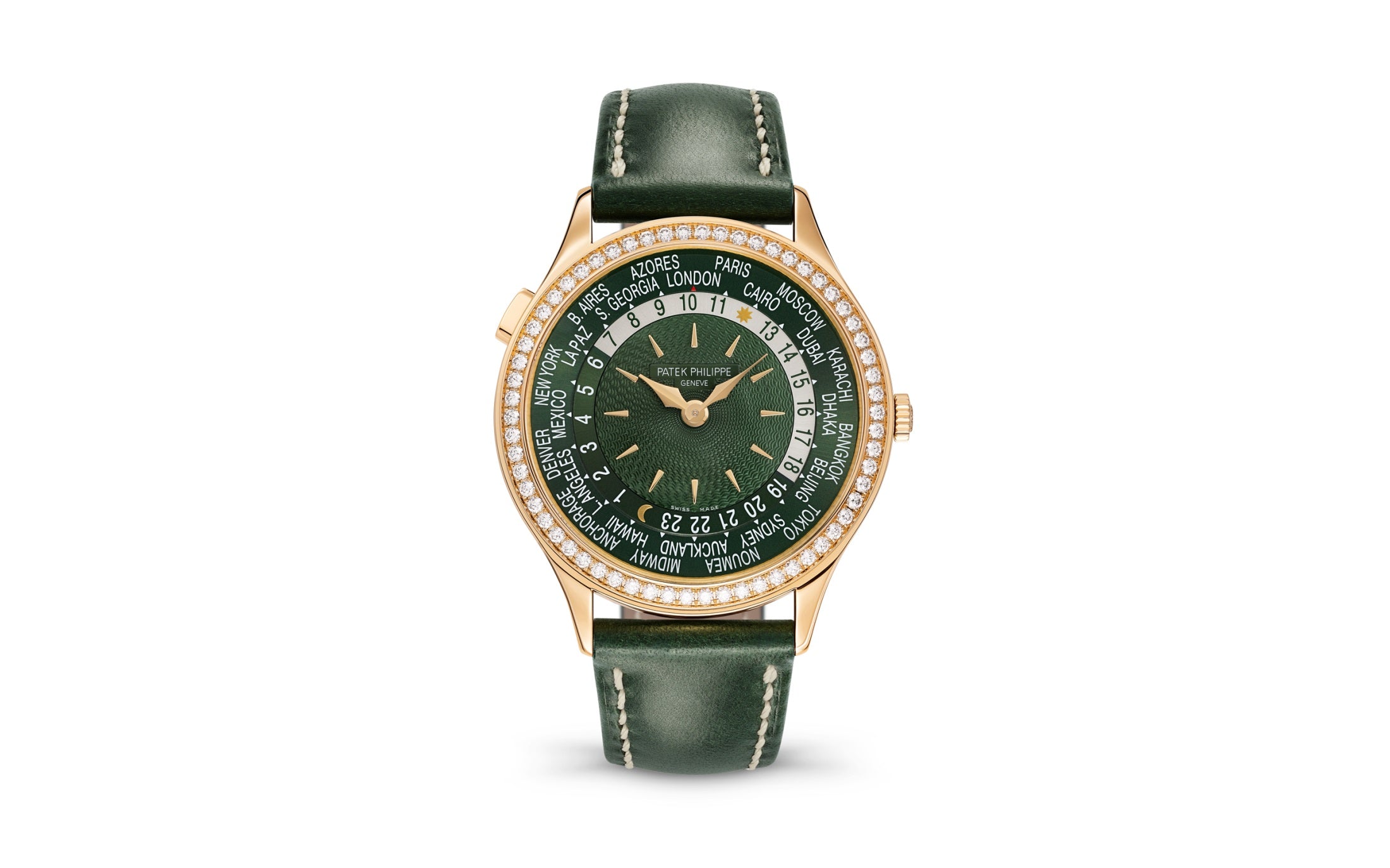 Patek Philippe Women’s Complication World-Time, 18k Rose Gold set with 89 diamonds (~1.03 ct.), 36mm, Ref# 7130R-014 - Image 3