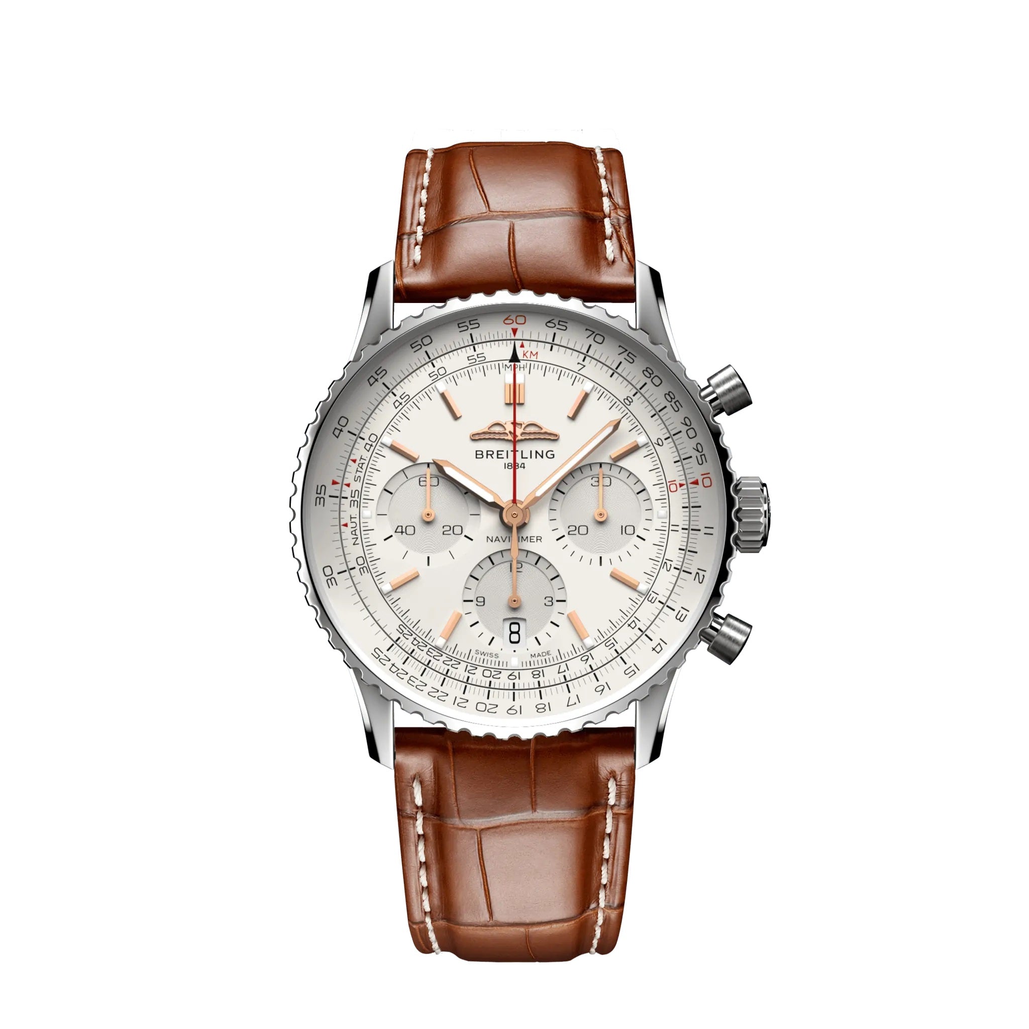 Breitling Navitimer B01 Chronograph 41 Stainless Steel Ref# AB0139211G1P1, box and papers