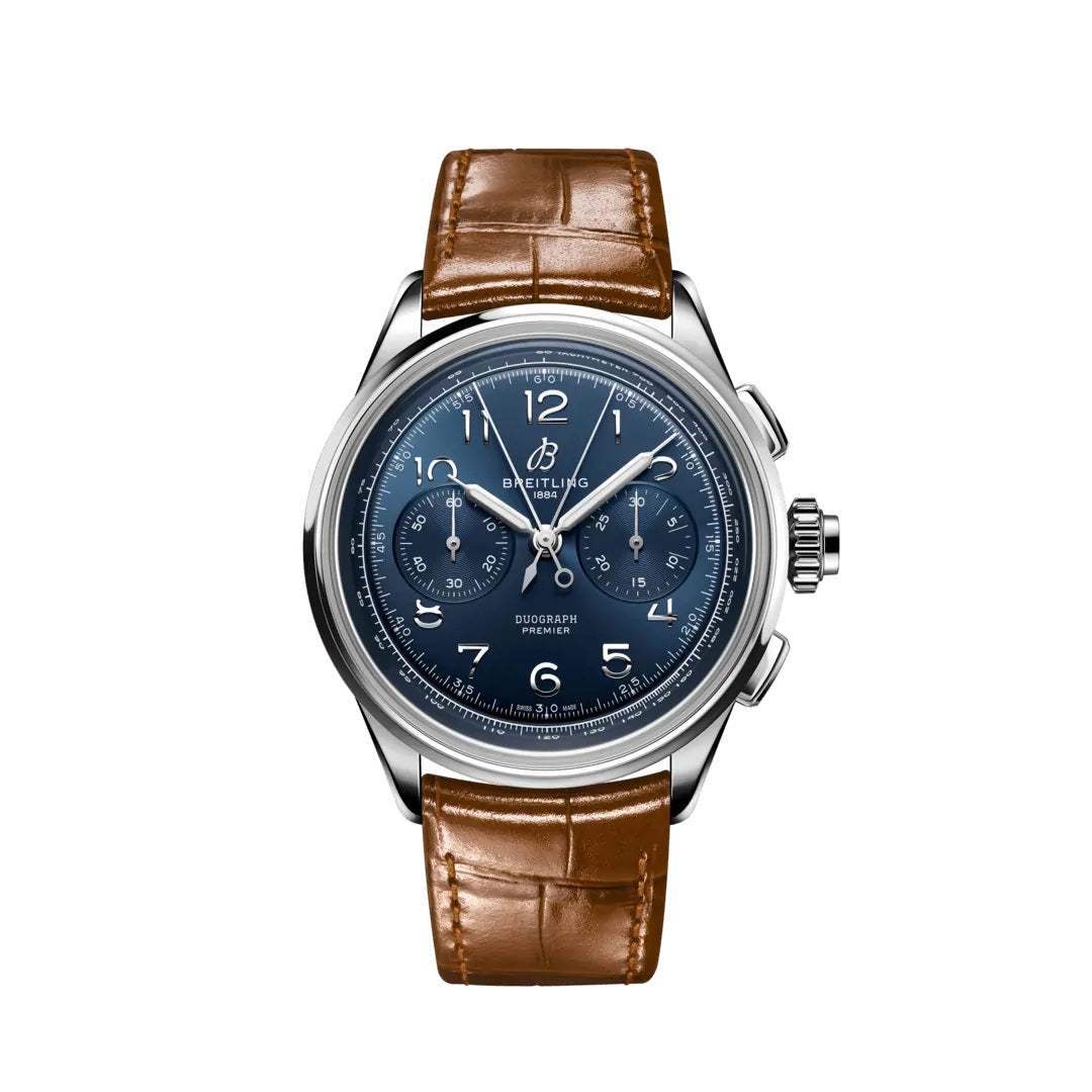 Breitling Premier B15 Duograph 42 Stainless Steel Ref# AB1510171C1P1, box and papers