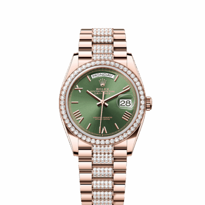 Unworn 2025, Rolex Day-Date 36, 18k Everose Gold and Diamond-set, 36mm, Ref# 128345rbr-0086, box and papers