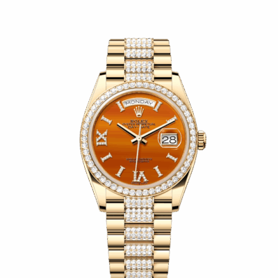 Rolex Day-Date 36, 18k Yellow Gold with Diamond-set, 36mm, Ref# 128348rbr-0050
