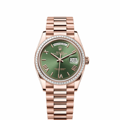 Unworn 2025, Rolex Day-Date 36, 18k Everose Gold and Diamond-set, 36mm, Ref# 128395tbr-0033, box and papers