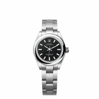 Unworn 2025, Rolex Oyster Perpetual, Oystersteel, 28mm, Black dial, Domed Oyster, Ref# 276200-0010, box and papers