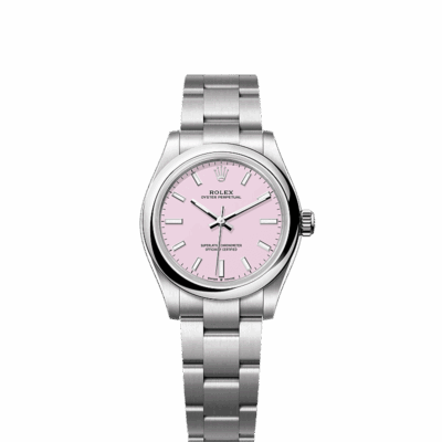Unworn 2025, Rolex Oyster Perpetual, Oystersteel, 31mm, Candy pink dial, Domed Oyster, Ref# 277200-0009, box and papers