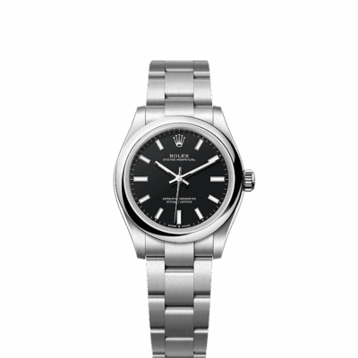 Unworn 2025, Rolex Oyster Perpetual, Oystersteel, 31mm, Black dial, Domed Oyster, Ref# 277200-0016, box and papers