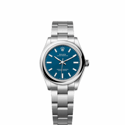 Unworn 2025, Rolex Oyster Perpetual, Oystersteel, 31mm, Blue dial, Domed Oyster, Ref# 277200-0017, box and papers