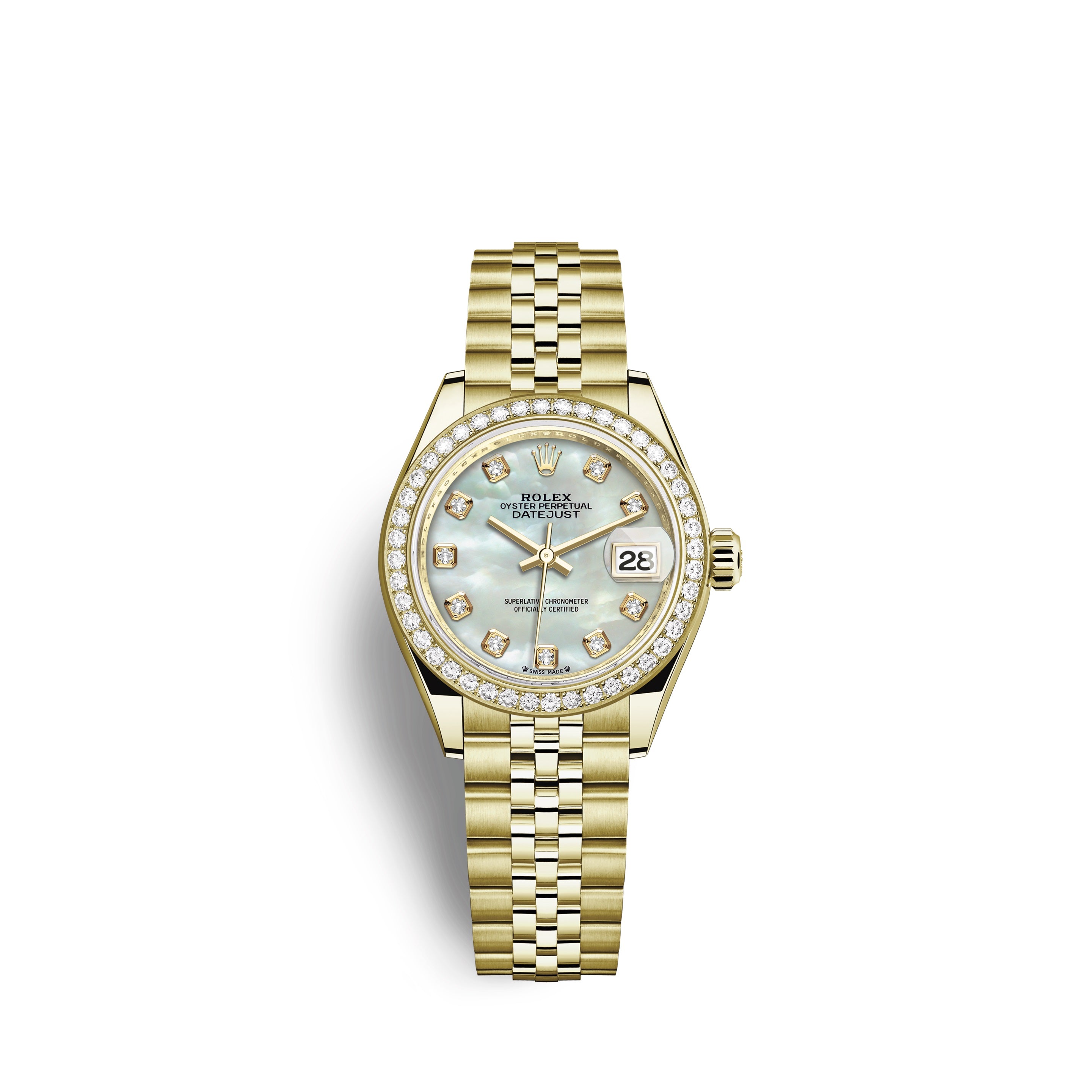 Rolex Lady-Datejust 28, 18kt Yellow Gold and diamonds, Ref# 279138RBR-0016