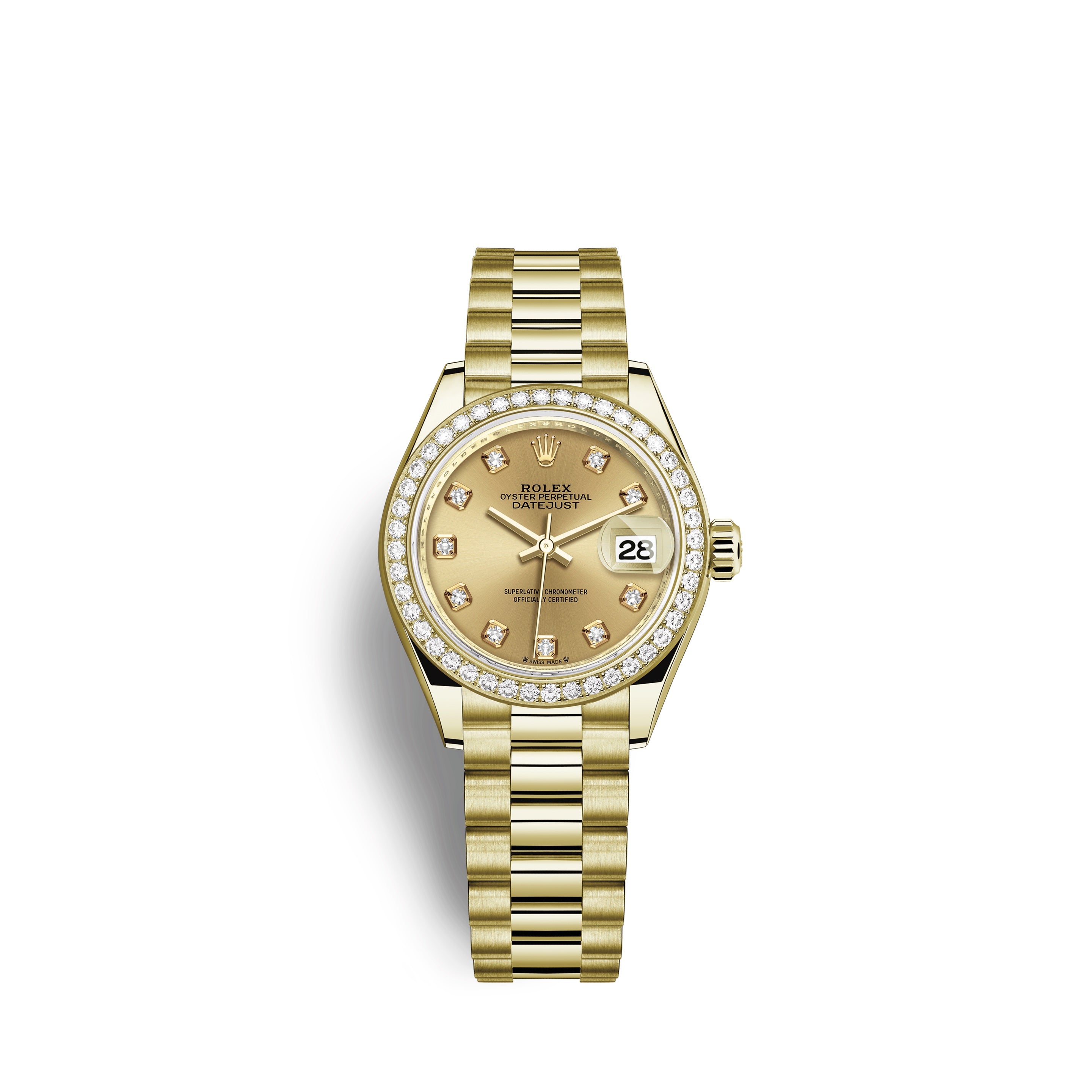 Rolex Lady-Datejust 28, 18kt Yellow Gold and diamonds, Ref# 279138RBR-0023