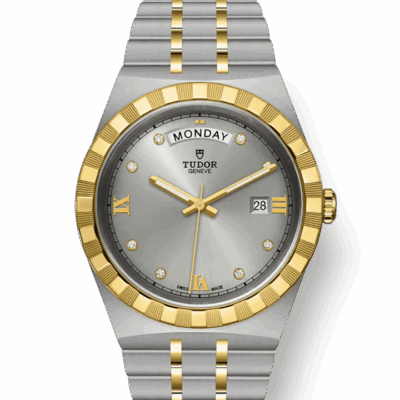 Tudor Royal, Stainless Steel and 18k Yellow Gold with Diamond-set, 41mm, Ref# M28603-0002