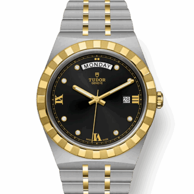 Tudor Royal, Stainless Steel and 18k Yellow Gold with Diamond-set, 41mm, Ref# M28603-0005