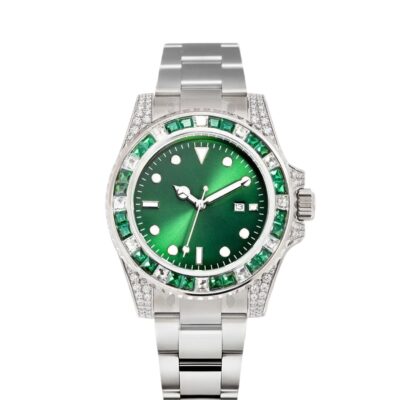 Rolex Submariner Date, 18K White Gold Diamonds Emerald UNWORN, 40mm